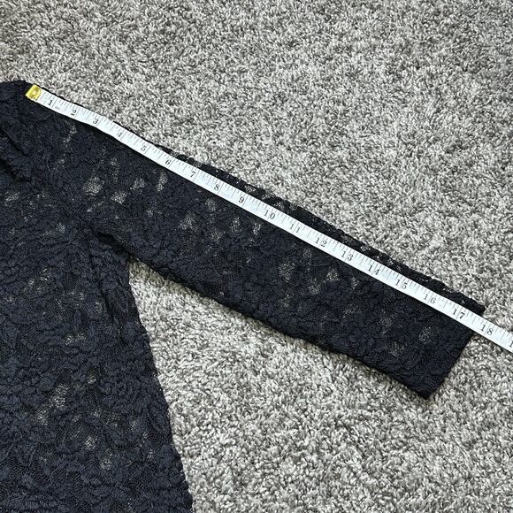 Decree Womens Witchy Black Floral Lace Peplum Top Size L Whimsigoth Dark Fairy - Picture 7 of 8